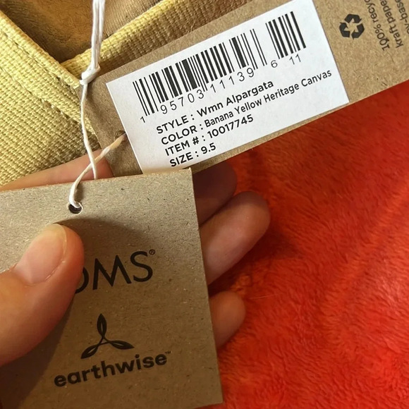 NWT** Toms Alpargata banana 🍌 yellow heritage canvas shoes size 9.5 women’s NWT - Picture 6 of 9